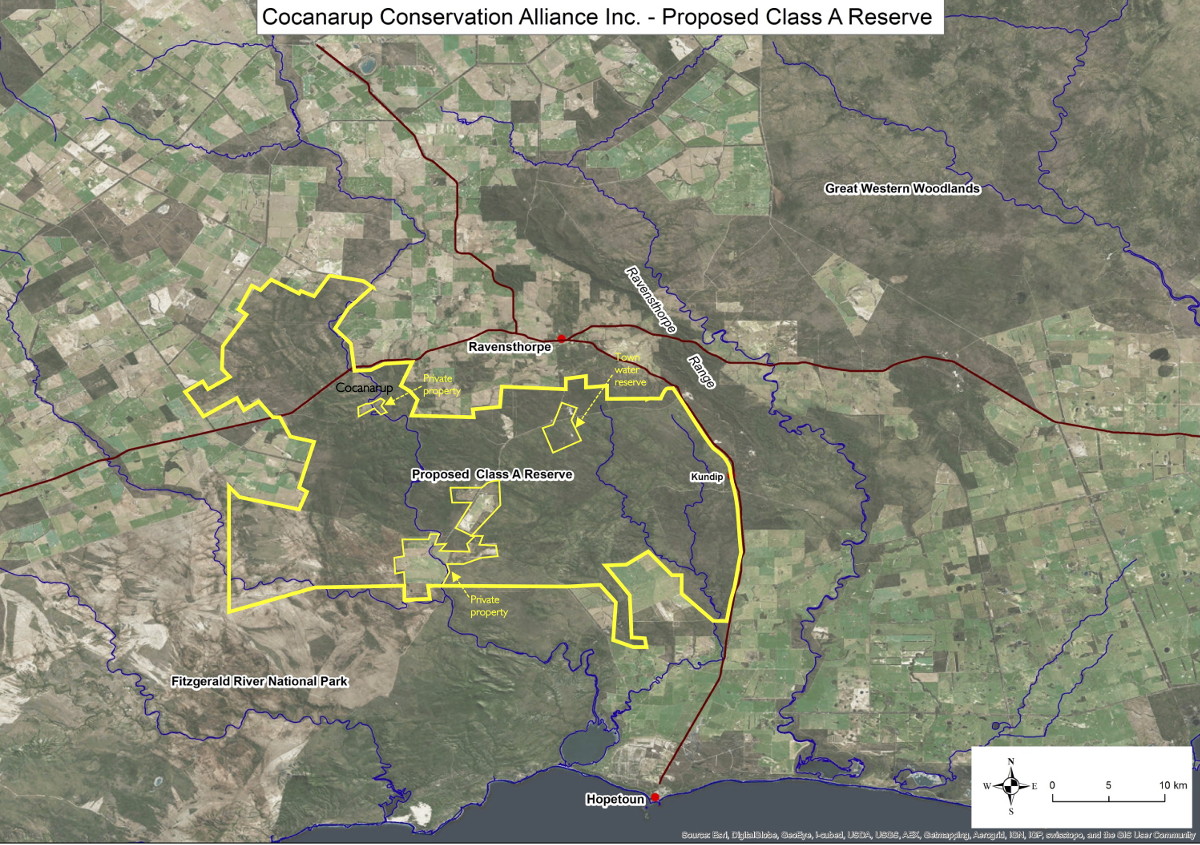 Proposed Cocanarup A Class Reserve Satellite Map